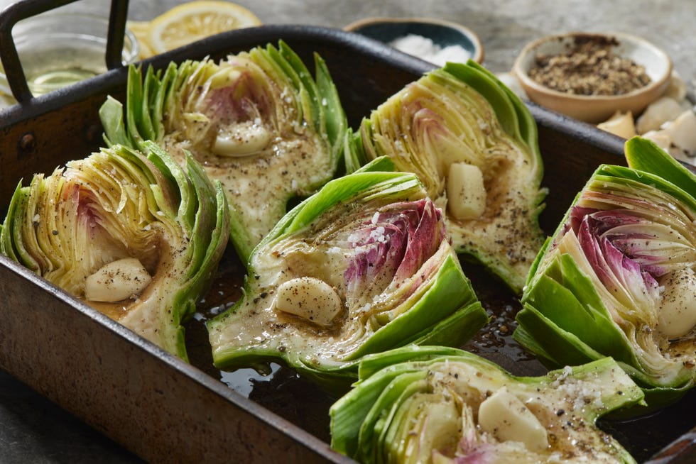 roasted artichokes with garlic