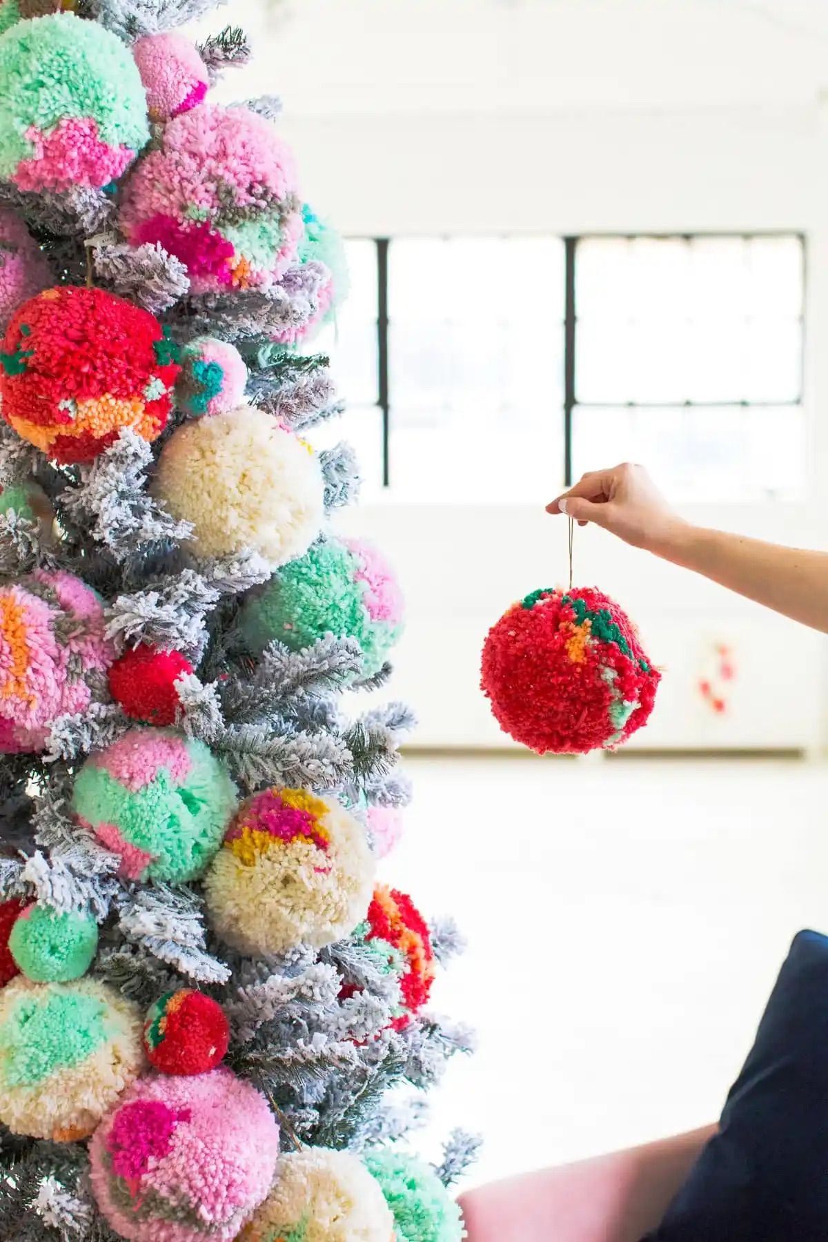 Fast & Easy Glitter Pom Pom Picks for the Christmas Tree