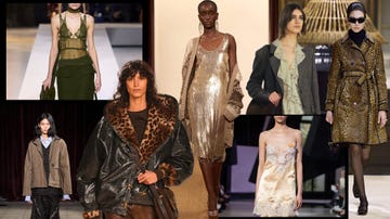 collage of models wearing fall trends