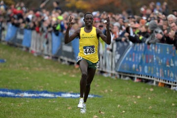 Edward Cheserek wins his third consecutive cross-country title. 