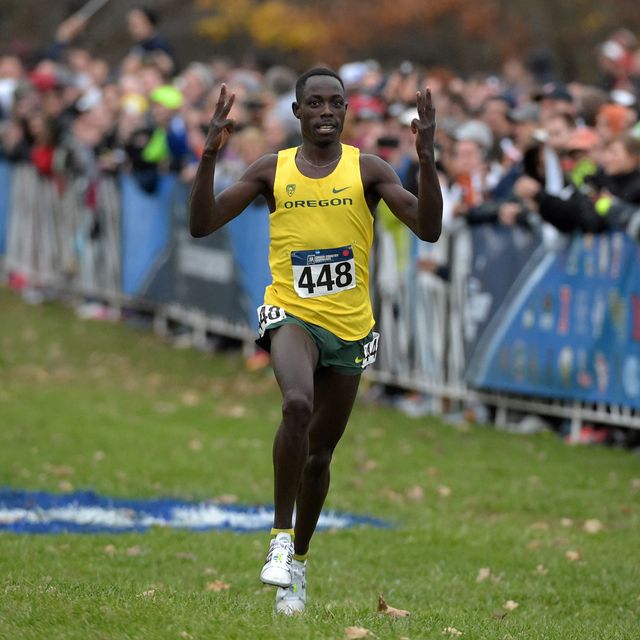 Edward Cheserek wins his third consecutive cross-country title. 
