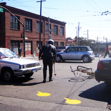 police evaluating car bike crash incident