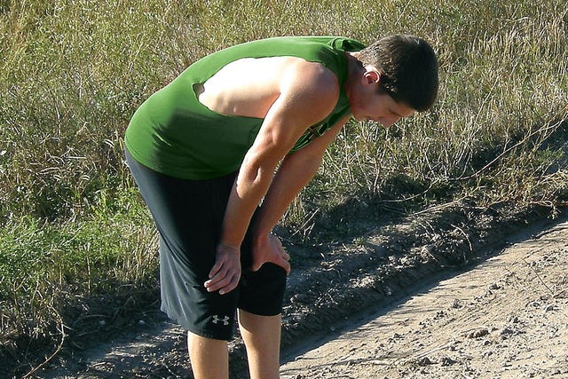 exhausted runner after a run