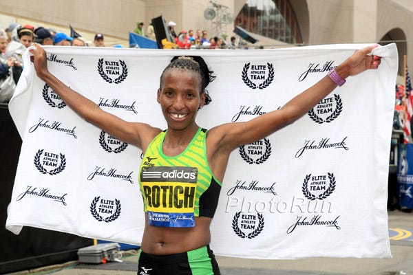 Caroline Rotich wins the 2015 Boston Marathon