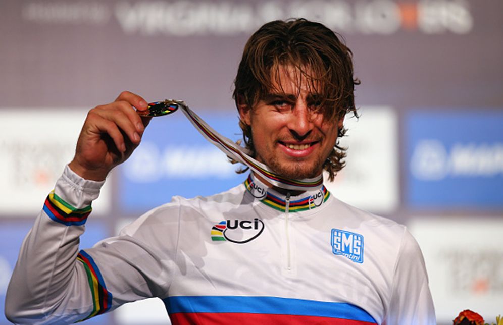 Cyclist Peter Sagan at Richmond Worlds with Medal 