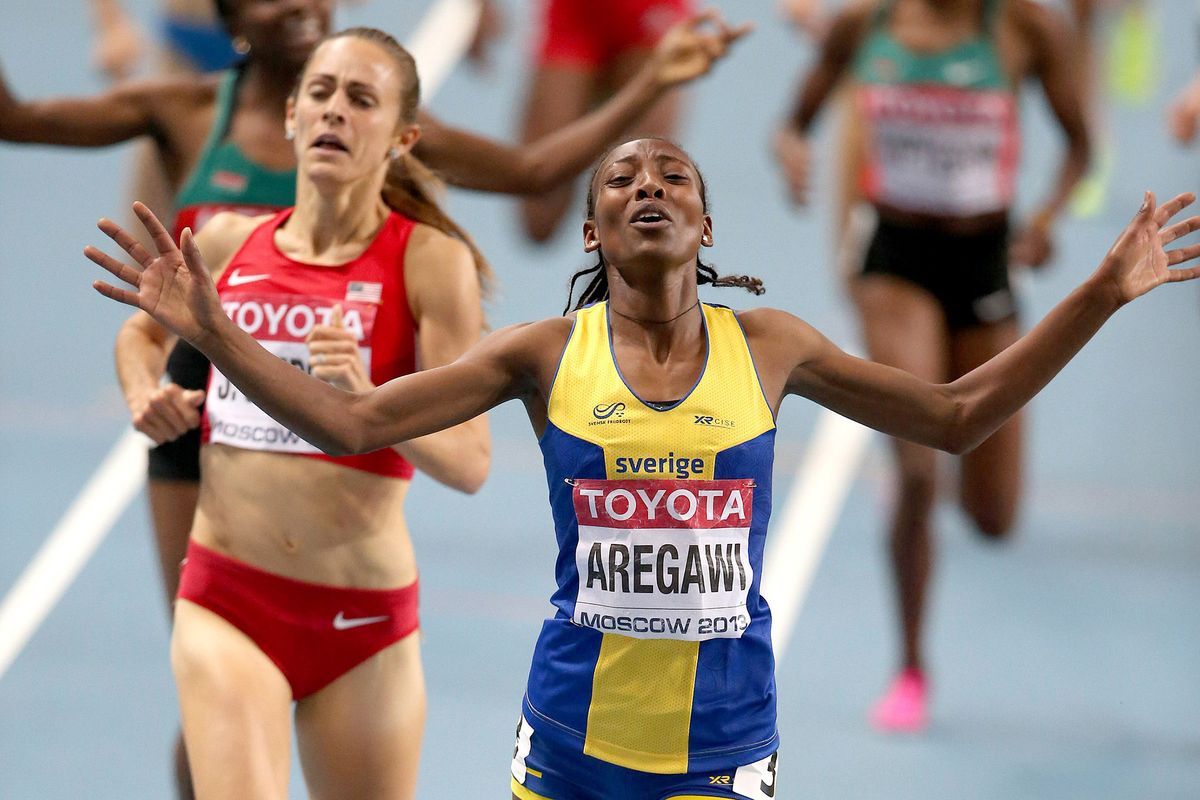 Abeba Aregawi wins the 1500 meters at the 2013 world championships