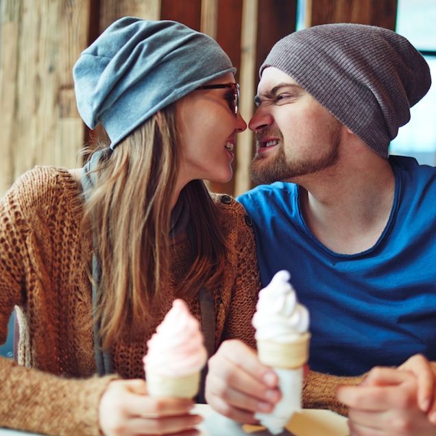 couple eating ice cream on a date