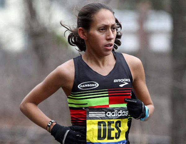 Desiree Linden at the 2015 Boston Marathon