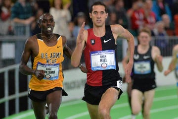 Ryan Hill wins the 3,000-meter national indoor championship.