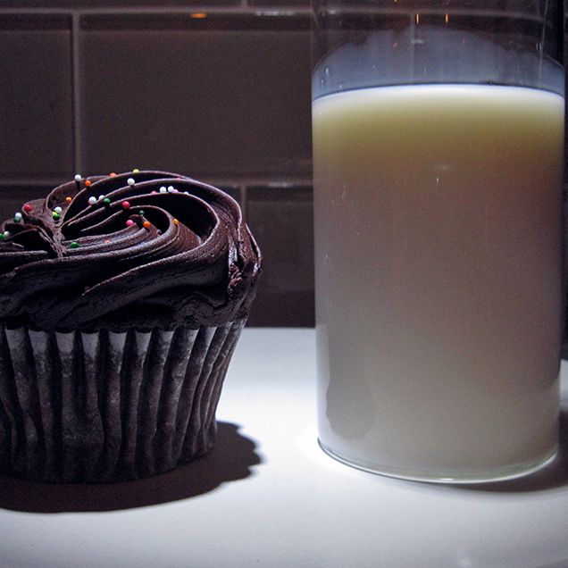 cupcake and milk midnight snack