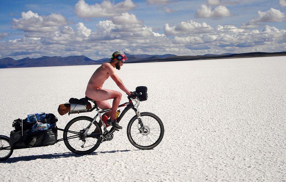 cyclist desert naked bike ride 