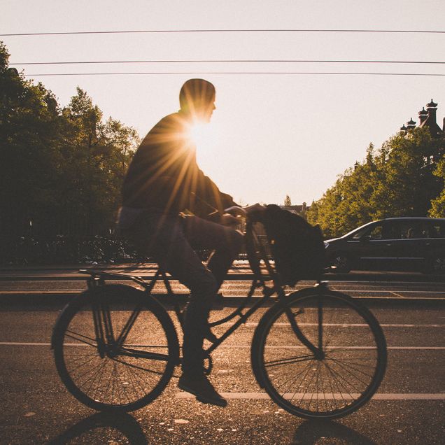 Cyclist at Sunrise