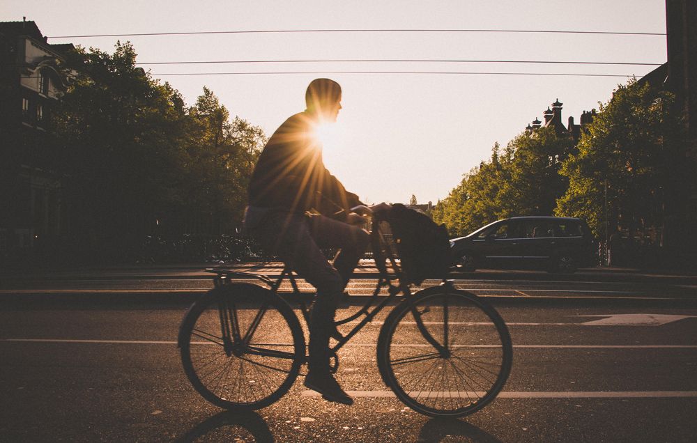 Cyclist at Sunrise