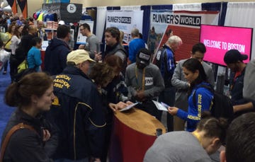 Runner's World booth at Boston Marathon