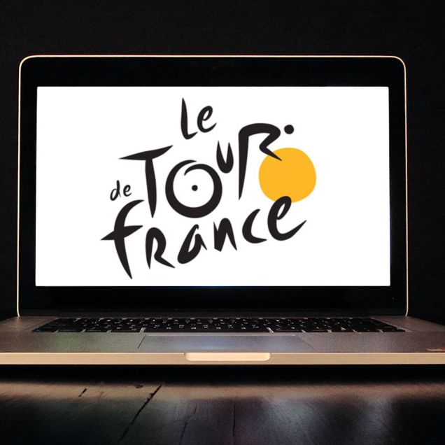 Computer with Tour de France on the screen. 