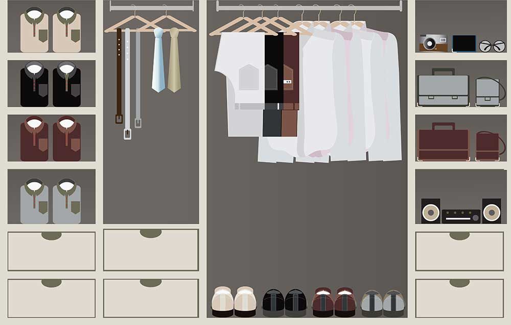 Men's and women's walk in closet: some differences
