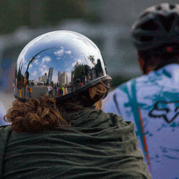 woman wearing helmet 
