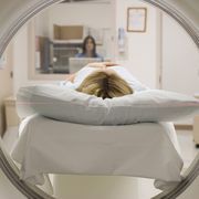 patient goes into an MRI machine