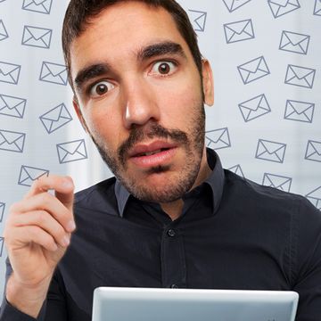 man checking email