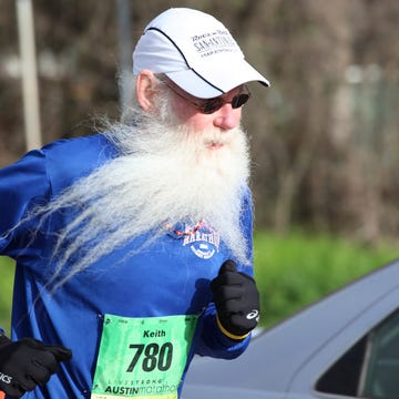 Runner with beard.