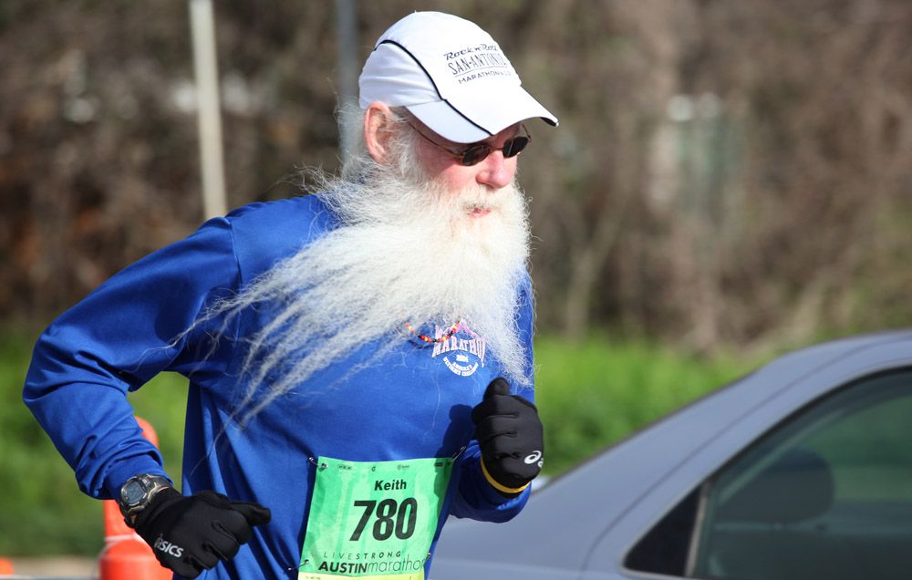 Runner with beard.