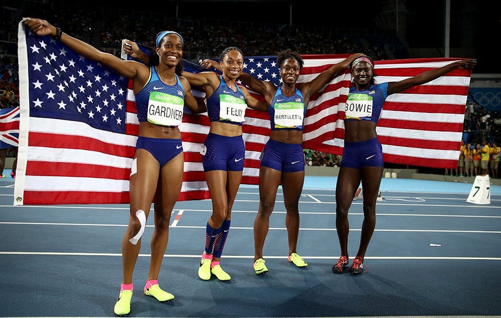 Women’s 4 x 100 Relay: U.S. Repeats, Giving Felix Fifth Gold | Runner's ...