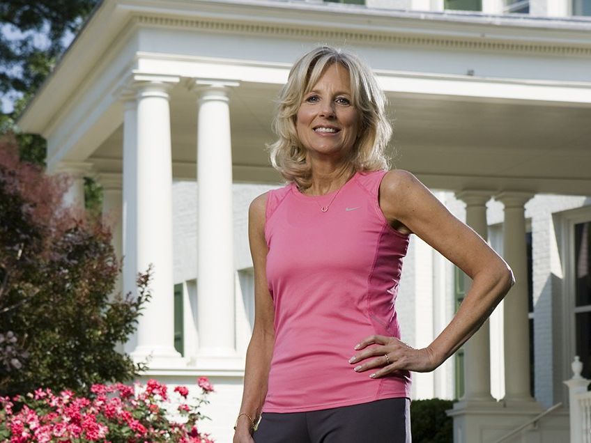 Jill Biden Gets Sporty in Adidas Jersey and Leggings for Soccer Event