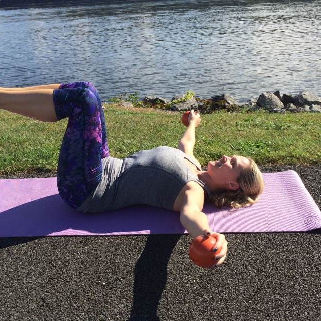 Tone your arms while lying down