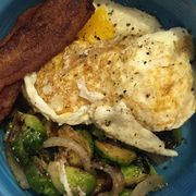 Bacon, eggs, and Brussels sprouts