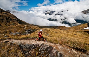 A runner on hills in New Zealand