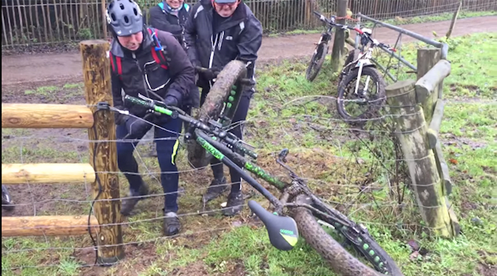 electric fence fat bike england funny video