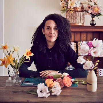 artisan paper flower maker bee watson