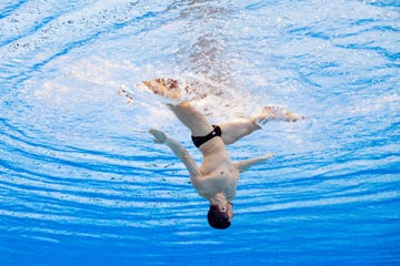 doha, qatar february 07 editors note image taken using an underwater remote camera giorgio minisini of team italy competes in the men's solo free final on day six of the doha 2024 world aquatics championships at aspire dome on february 07, 2024 in doha, qatar photo by maddie meyergetty images