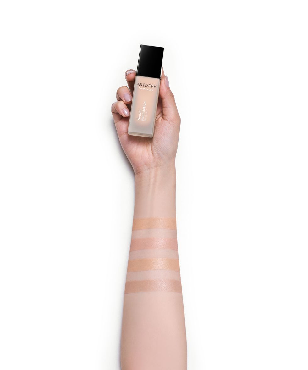 foundation swatches on arm
