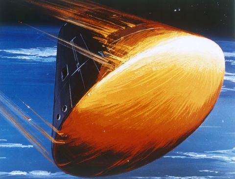 Artists Concept Of Command Module Re-Entry In 5000° Heat. Creator: Nasa.