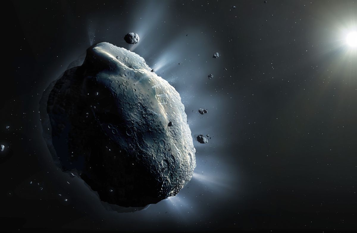 asteroid flyby artwork of asteroid phaethon