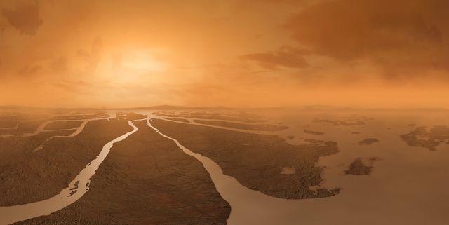 Artwork of River Delta on Titan, illustration