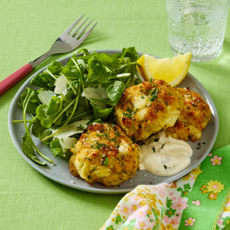 arugula recipes crab cakes with arugula salad