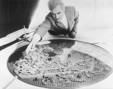 frei otto working on arctic city model