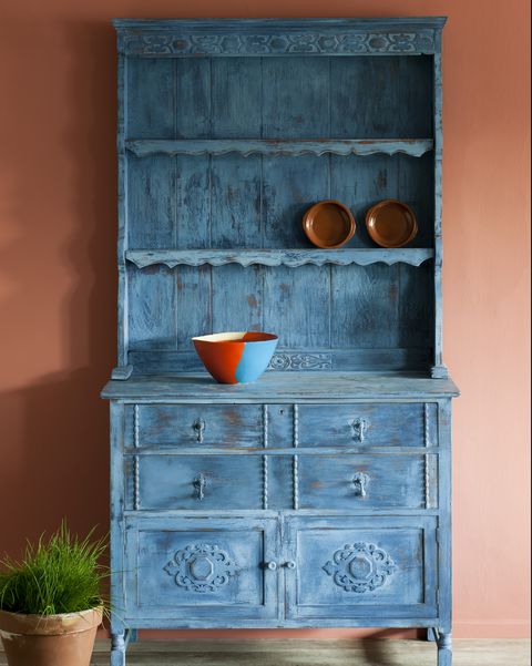 Blue, Furniture, Chest of drawers, Shelf, Hutch, Drawer, Chiffonier, Cupboard, Orange, Sideboard, 