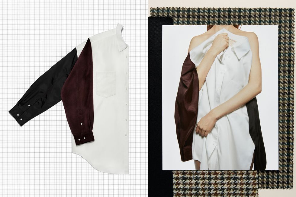 Clothing, Brown, Product, Collar, Sleeve, Pattern, Textile, White, Formal wear, Fashion, 