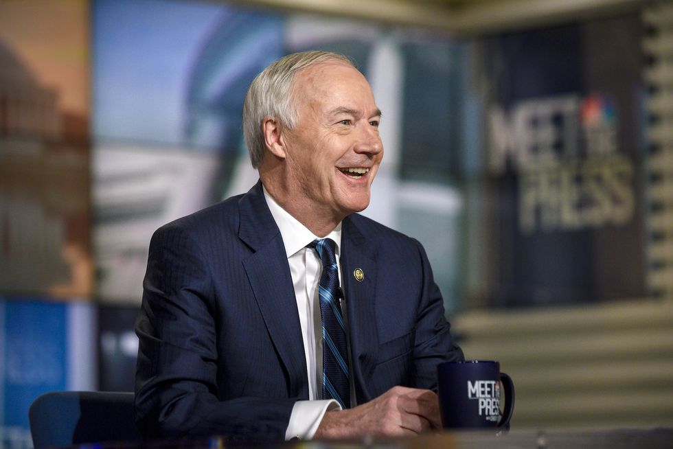 meet the press    pictured l r   governor asa hutchinson r ak appears on "meet the press" in washington, dc, sunday, feb 24, 2019 photo by william b plowmannbcnbc newswirenbcuniversal via getty images