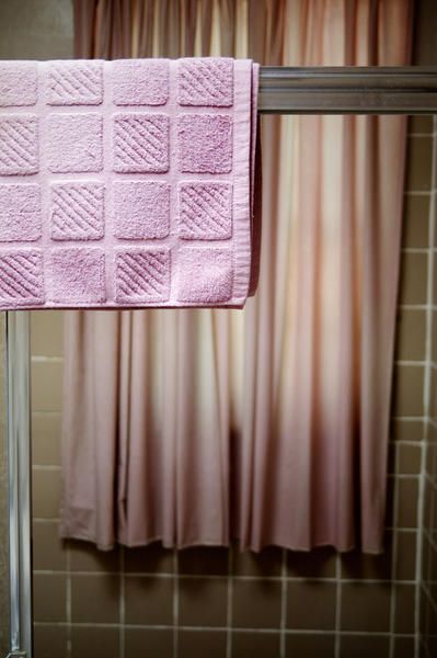 Curtain, Window treatment, Textile, Purple, Interior design, Room, Pink, Window covering, Towel, Linens, 