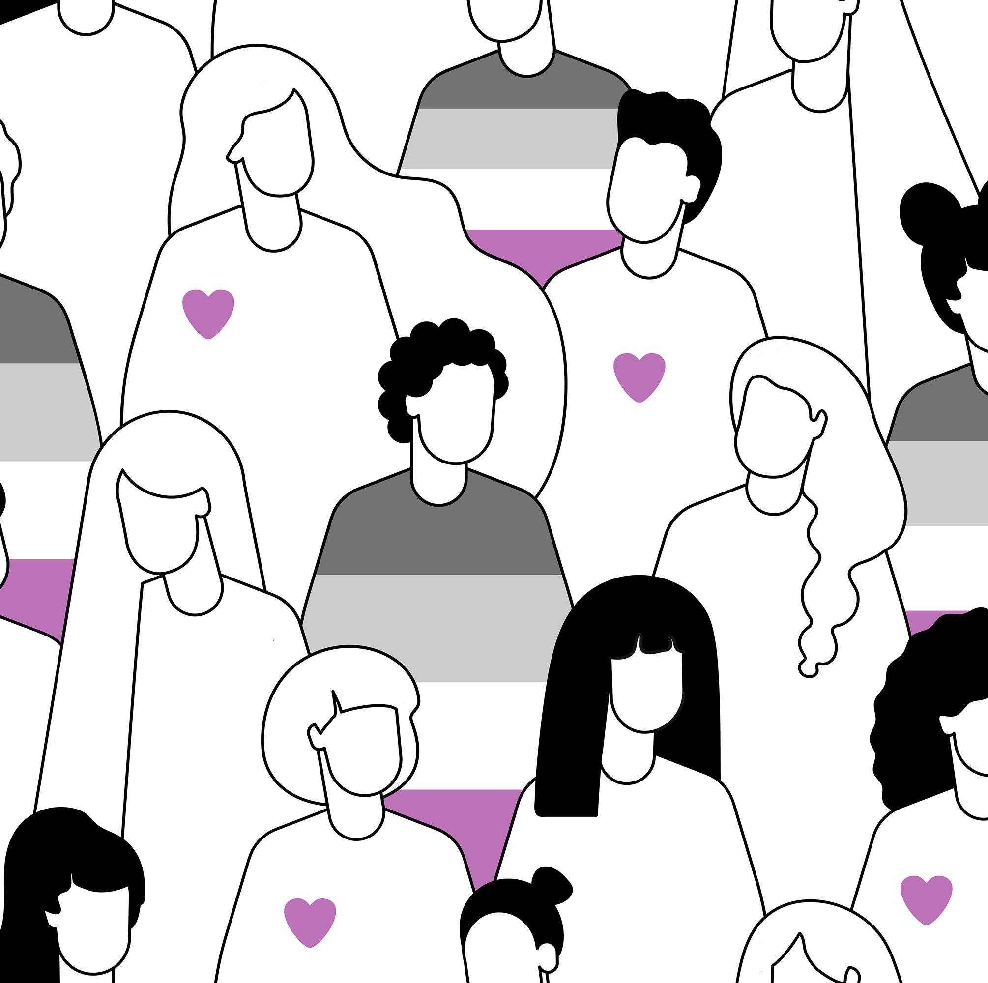 asexual people seamless pattern