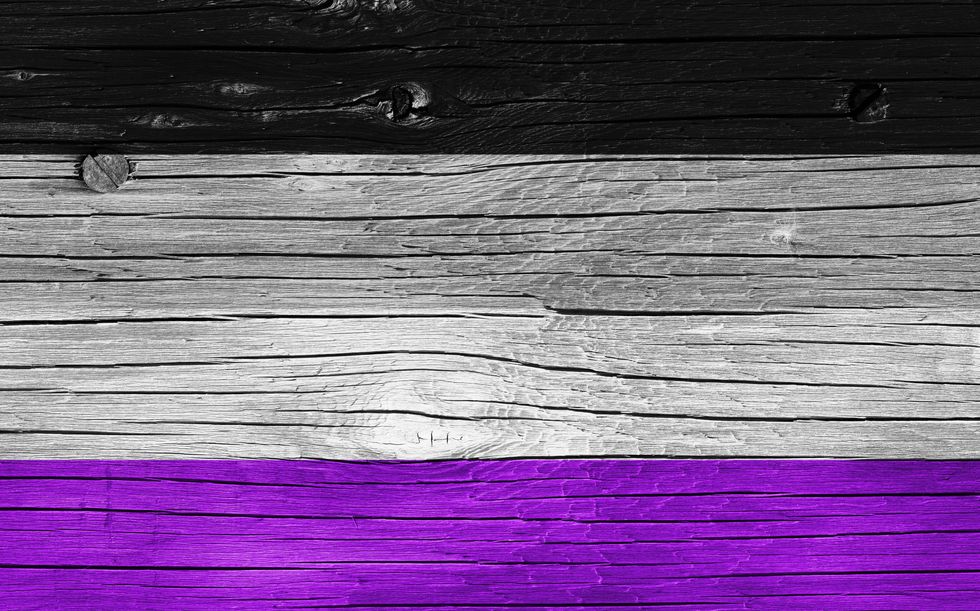 asexual pride flag wood texture