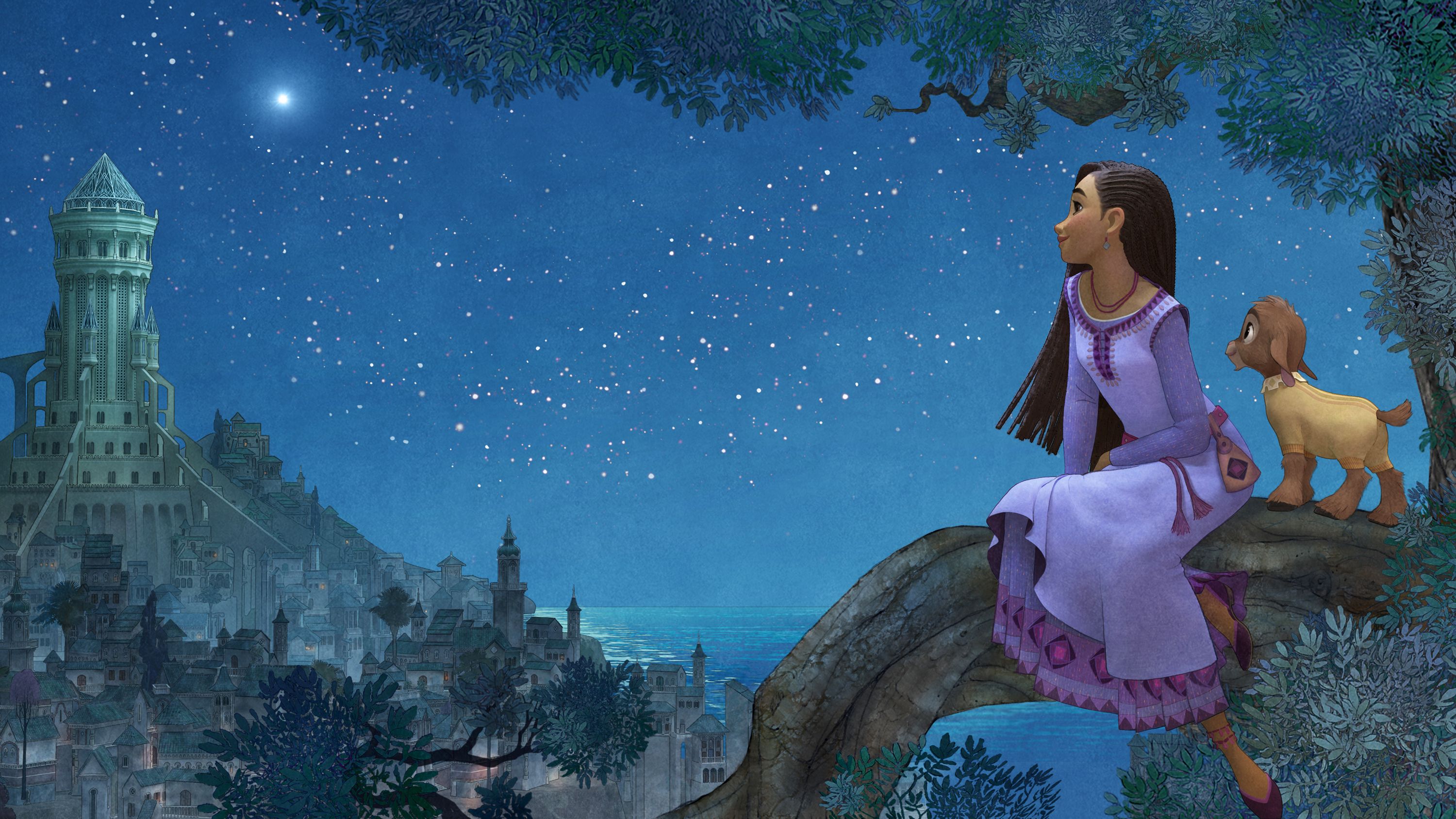 Disney's Wish Asha Cosplay Dress Cartoon Movie Princess Disguise