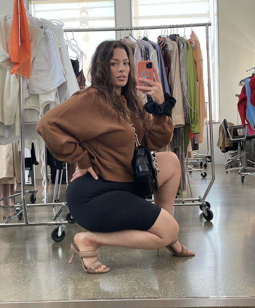 Ashley Graham Post Workout Bike Shorts Outfit Is Chic