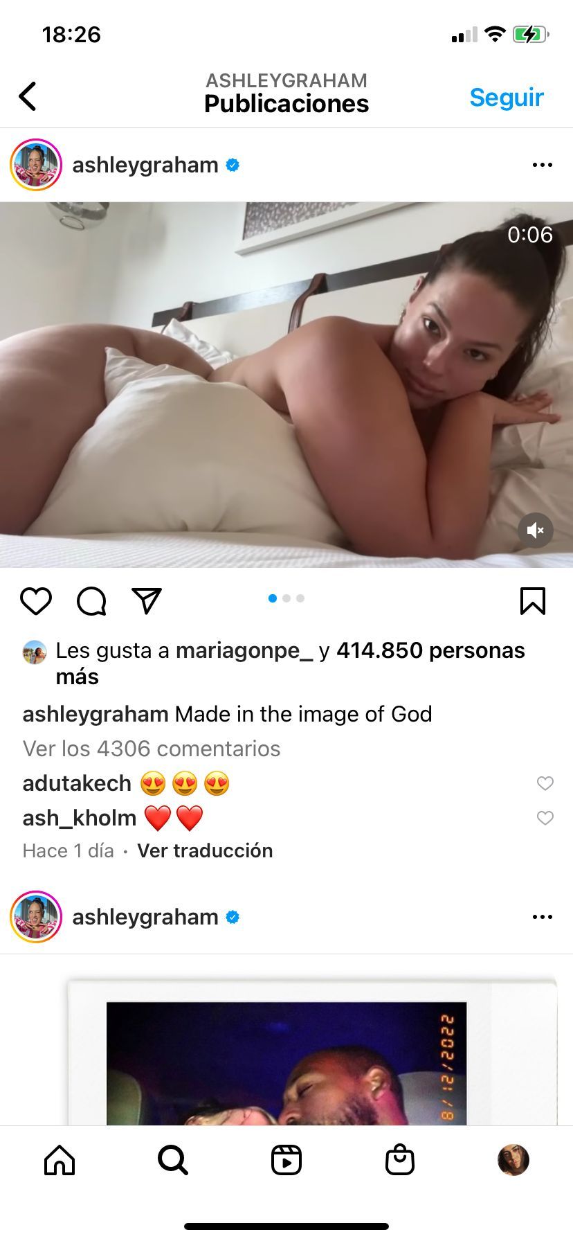 Ashley Graham vuelve a posar desnuda en Instagram