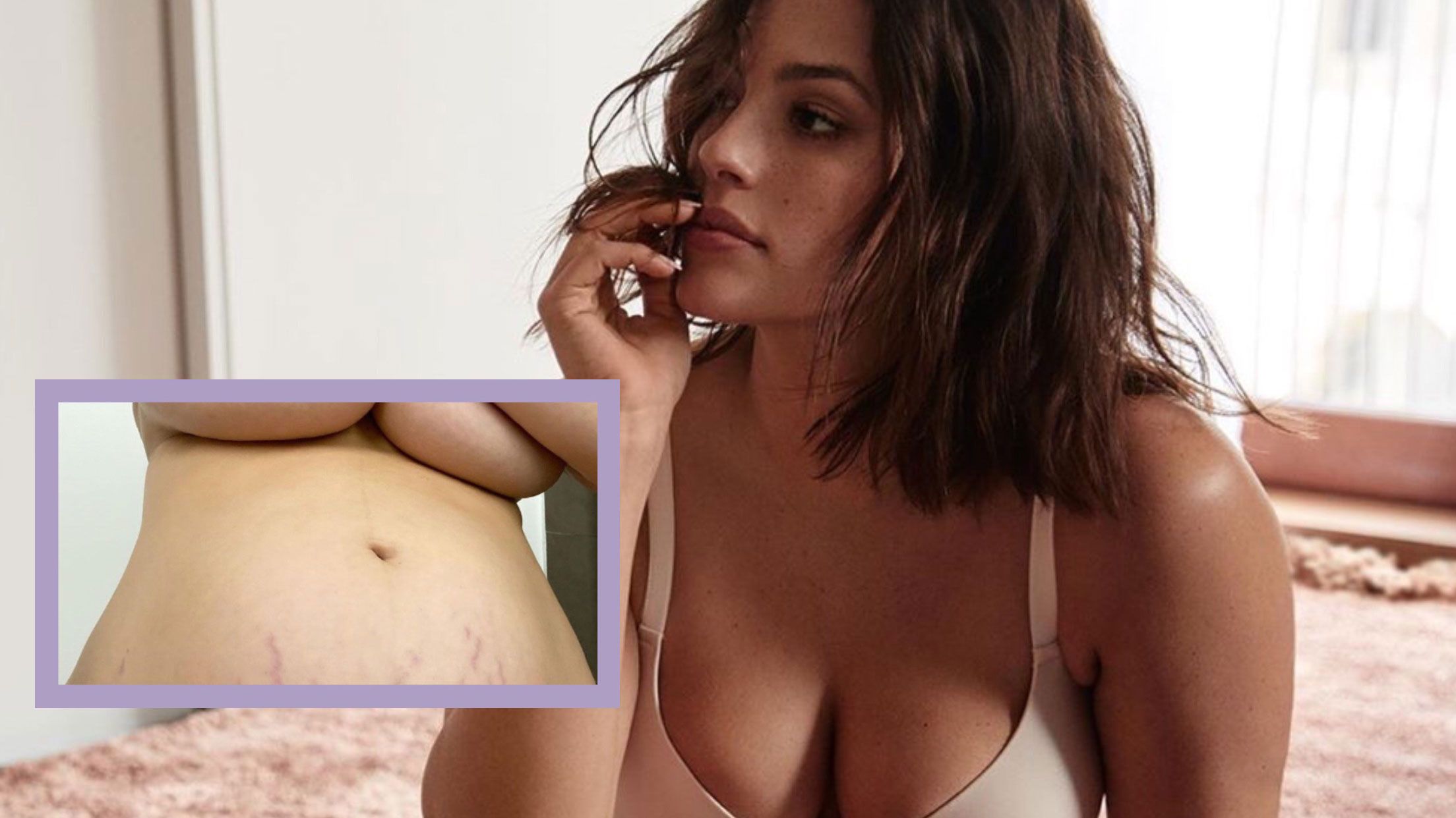 Ashley Graham posa desnuda mostrando las estrías de su embarazo