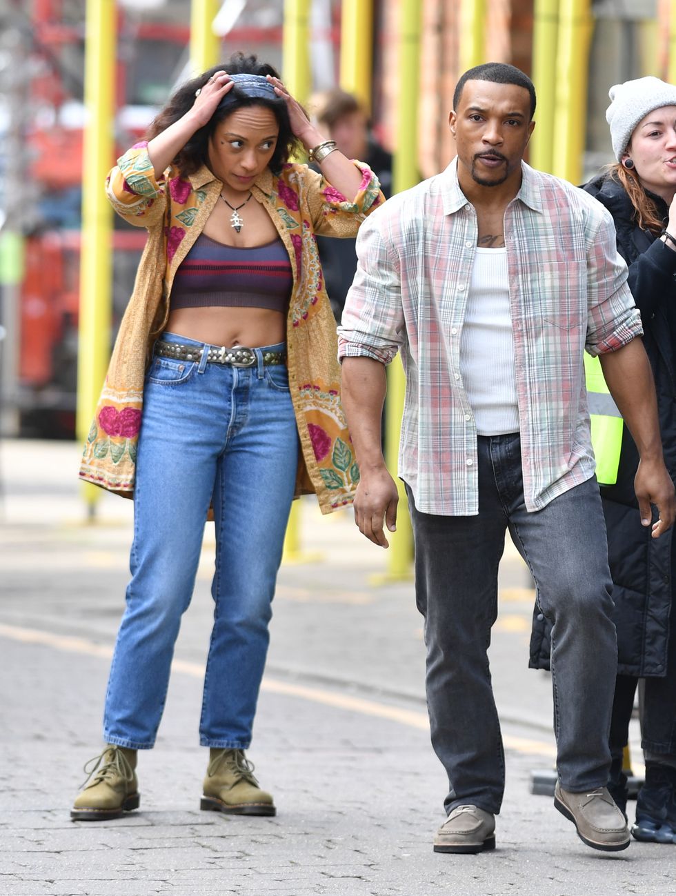 ashley walters and rosalind eleazar filming harlan coben's missing you